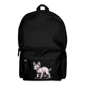 Sphynx Katze Haarloses Spazieren-Porträtdesign - Rucksack - Schwarz - Vorne