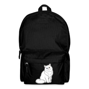 Chat Blanc Angora Yeux Vairons Portrait Élégant - Sac à dos - noir - Devant