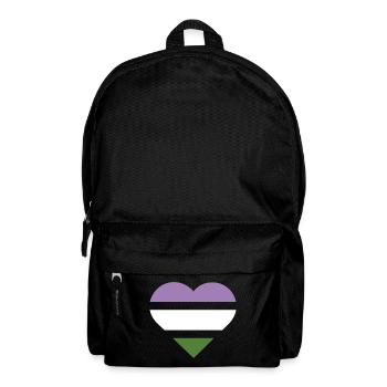 Pride Flag Heart · Genderqueer - Rucksack - Schwarz - Vorne