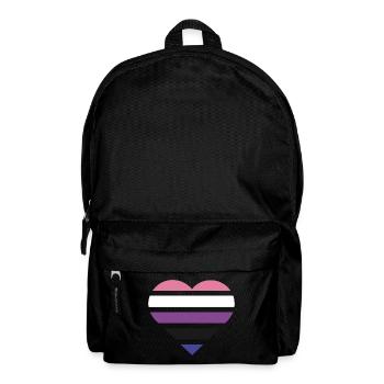 Pride Flag Heart · Genderfluid - Backpack - black - Front