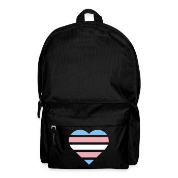 Drapeau de la fierté Cœur · Transgenre - Sac à dos - noir - Devant