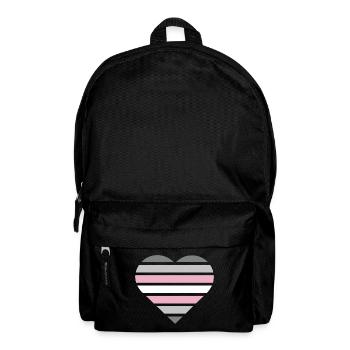 Pride Flag Heart · Demigirl - Rucksack - Schwarz - Vorne