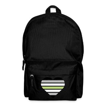 Pride Flag Heart · Agender - Rucksack - Schwarz - Vorne