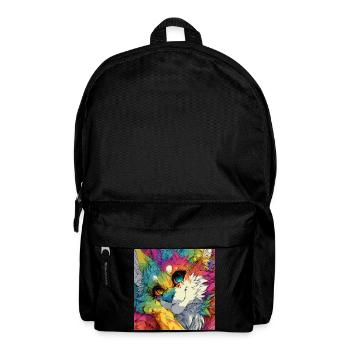 Rainbow Fur Cuddly Cat - Backpack - black - Front