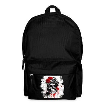 Rose Skull with Headphones - Backpack - black - Front