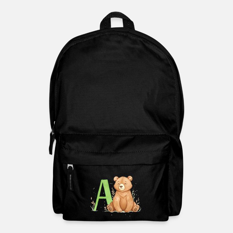 Alphabet Bear with Capital A - Backpack - black