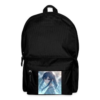 Blue Night Light Anime Portrait - Backpack - black - Front