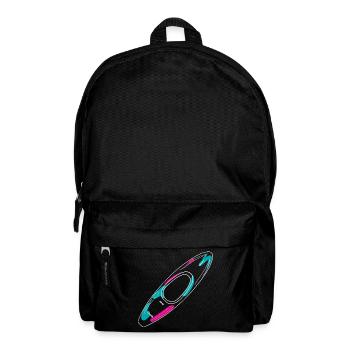Outlines of a neon-style whitewater kayak - Backpack - black - Front