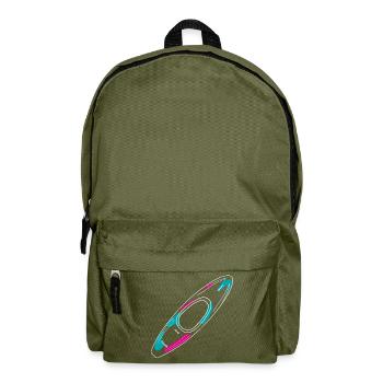 Outlines eines Wildwasserkajaks in Neon-Style - Rucksack - Olivgrün - Vorne