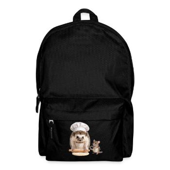 Igelbäcker mit Maushelfer - Rucksack - Schwarz - Vorne