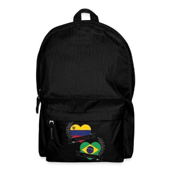 Venezolanische brasilianische Herzflaggen - Rucksack - Schwarz - Vorne