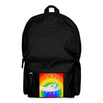 Rainbow Rain Drop and a Hand - Backpack - black - Front