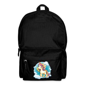 Regenbogen Einhorn Wolkenzauber - Rucksack - Schwarz - Vorne