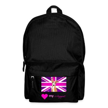 PURPLEWHIPPET (Pink text, Vibrant) - Backpack - black - Front