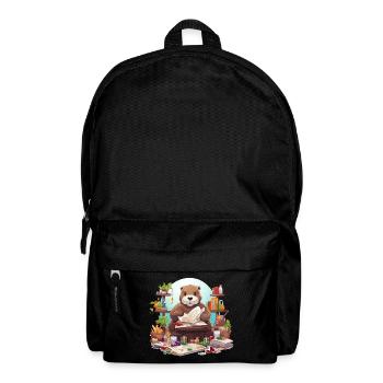 Reading otter in a reading adventure - Backpack - black - Front