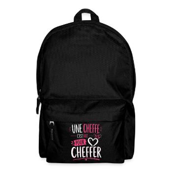 Une cheffe humour femme leader girl power - Sac à dos - noir - Devant