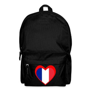 French Flag Heart – Red Tricolor Love - Backpack - black - Front