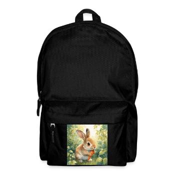 Petit lapin mignon - Sac à dos - noir - Devant