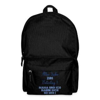 Erster Vatertag - Papa Mama Baby - Rucksack - Schwarz - Vorne
