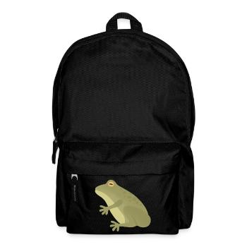 Smaragdfrosch-Silhouette in erdigen Tönen - Rucksack - Schwarz - Vorne