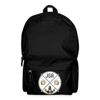 Bachelor Party Groom Hand Sign Beer Circle Symbol NEG 3C - Backpack - black - Front