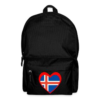 Ísland Hjarta – Ást til Íslands - Rucksack - Schwarz - Vorne