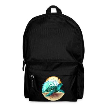 Sea Turtle, Ocean Wave and Frigate Birds - Backpack - black - Front