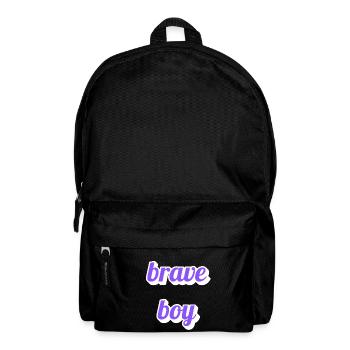 Brave Boy Schriftzug - Rucksack - Schwarz - Vorne