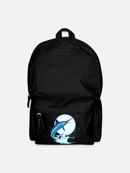 Marlin bleu Espadon sautant hors de l’océan - Sac à dos - noir