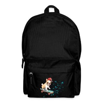 Skateboard Bulldog mit Cap - Rucksack - Schwarz - Vorne