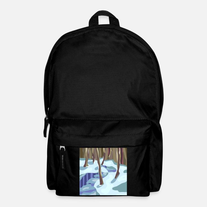 Winterwald in kalten Schatten - Rucksack - Schwarz