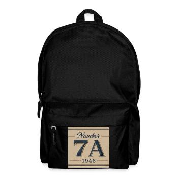 Vintage 7A 1948 Zahlenemblem - Rucksack - Schwarz - Vorne