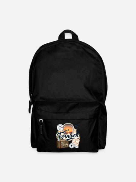 Fernweh - Reise - Abenteuer - Rucksack - Schwarz