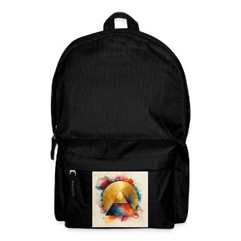 Golden triangle in colorful aura - Backpack - black - Front