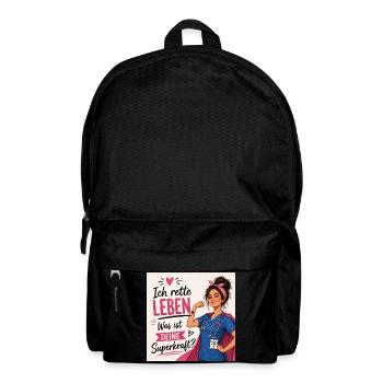 Ich rette Leben. Was ist deine Superkraft? - Rucksack - Schwarz - Vorne