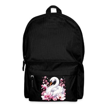 White Swan with Cherry Blossoms - Backpack - black - Front