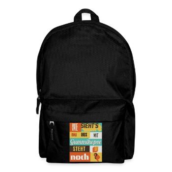 Gummihopse Spruch Retro Design - Rucksack - Schwarz - Vorne