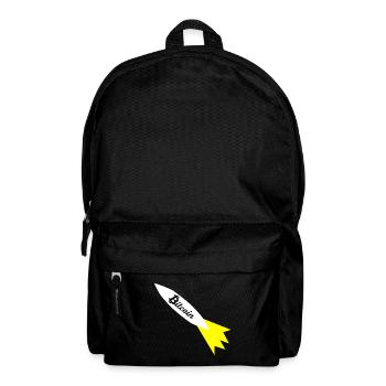 Bitcoin Rakete Druck - Rucksack - Schwarz - Vorne