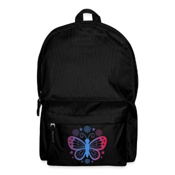 Gradient butterfly with flowers - Backpack - black - Front