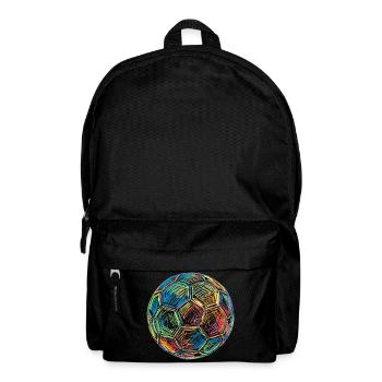 Ballon de football Football Football Dessin Graphique coloré - Sac à dos - noir - Devant