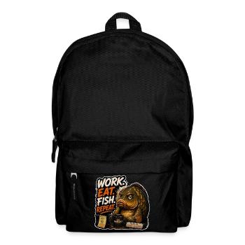Work Eat Fish Repeat Carp Fishing - Backpack - black - Front