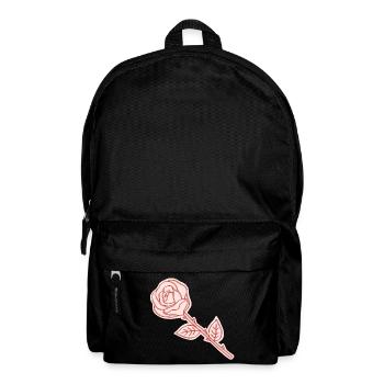 Coral Rose Line Art Illustration - Backpack - black - Front