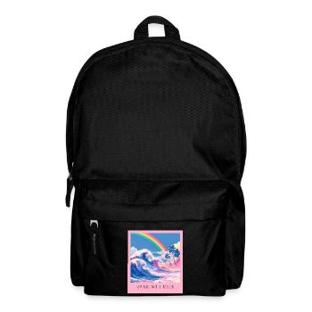 Regenbogenstrand Retro Welle - Rucksack - Schwarz - Vorne