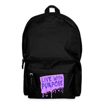 Live With Purpose Motivation Sense Mindset Saying - Backpack - black - Front