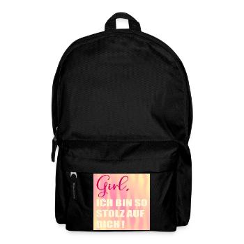 Stolz auf Dich Mädchen - Rucksack - Schwarz - Vorne