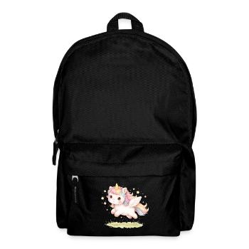 Flying unicorn in pastel colors in kawaii style - Backpack - black - Front