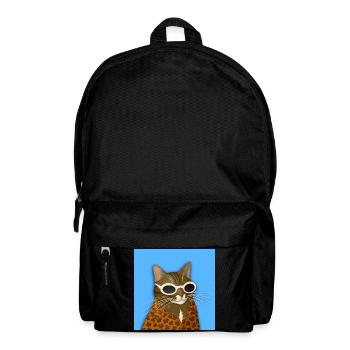 Tabby Cat in Leopard Print - Backpack - black - Front