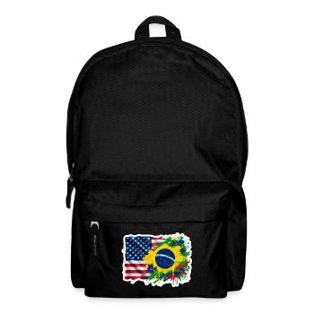 Sticker USA Brésil - Design Drapeau Double Nationa - Sac à dos - noir - Devant