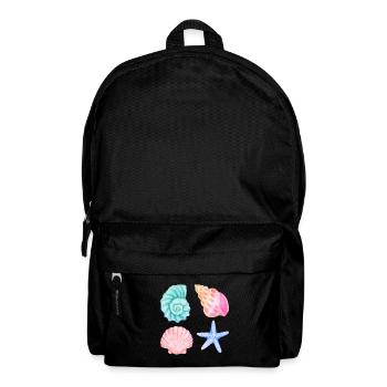 Watercolor Shells Beach Motif - Backpack - black - Front