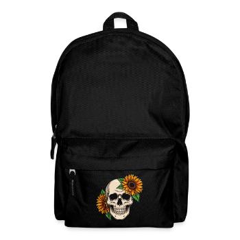 Skull Sunflower Skull Flowers Skeleton - Backpack - black - Front